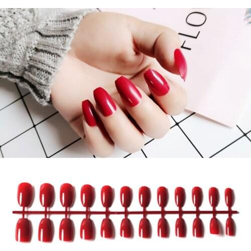 24pcs/set French Design False Nails Full Nail Tips Candy Color Fake Nails Fake Art Cover Manicure French Nails Art Tips 20Colors