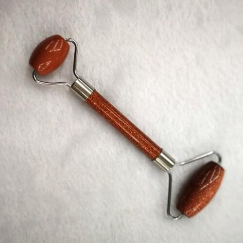 3pcs Beauty Care Golden Stone Roller Slimming Face Massage Lifting Tool Natural Stone Facial Massage Roller Skin Massage Free