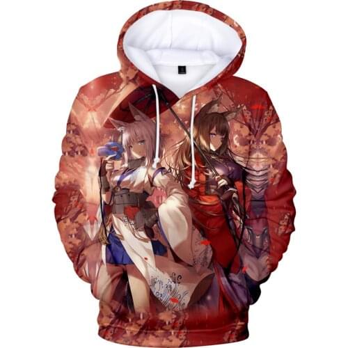 3D Kawaii Cartoon Clothes Azur Lane Sakura Empir Hoodie Azur Lane Sweatshirts Men Women Hoody Children Boy Girls Sweatshirts