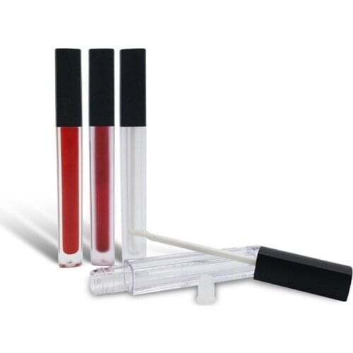 5ml Strip Empty Frosted Clear Lip Gloss Tube Diy Black Lid Eyelash Lipstick Bottle Mini Sample Vials Cosmetic Packing Container