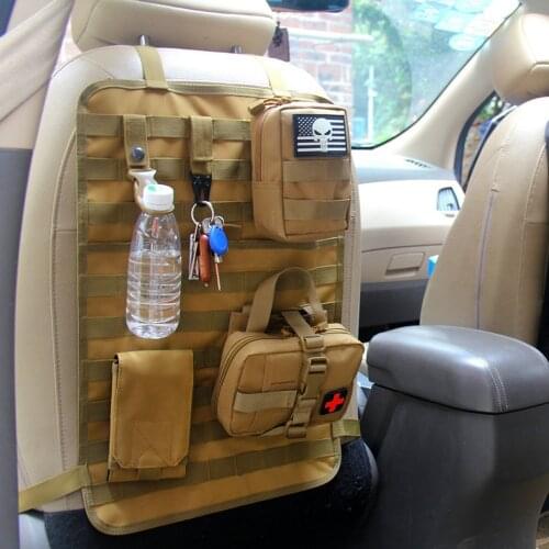 Car Back Seat Organizer Tactical Accessories Army Molle Pouch Storage Bag Military Outdoor Self-driving Hunting Seat Cover Bag