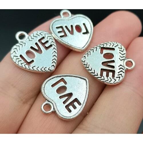 Antiquing 13pcs Love Heart DIY Charm Alloy Pendant Fit Charms Girls Bracelet Jewelry Making