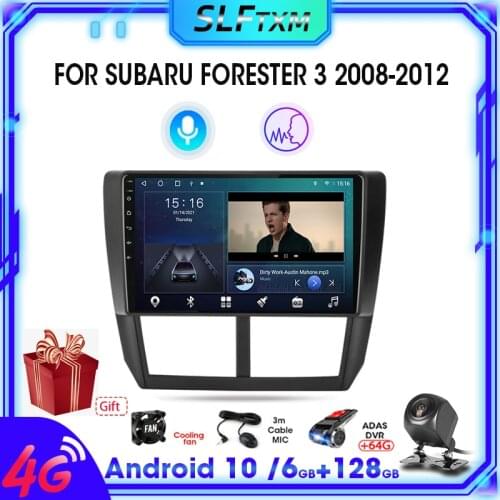 2 din Android 10 car Radio multimedia Player For Subaru Forester 3 SH 2008-2012 2din Stereo Screen GPS Navigation RDS 4G+64G DSP