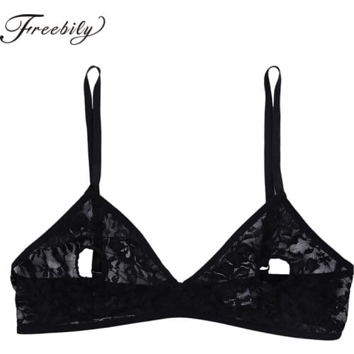 Women Open Nipple Bra Lingerie Soft Lace Floral Sexy Bra Sheer Nipple Hollow out Bralette Wire-free Unlined Bra Top Nightwear