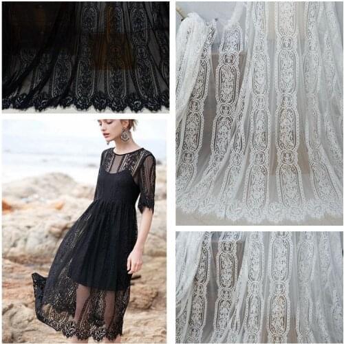 Full-length retro eyelash lace fabric width 150CM handmade DIY clothing lace trim accessories materials