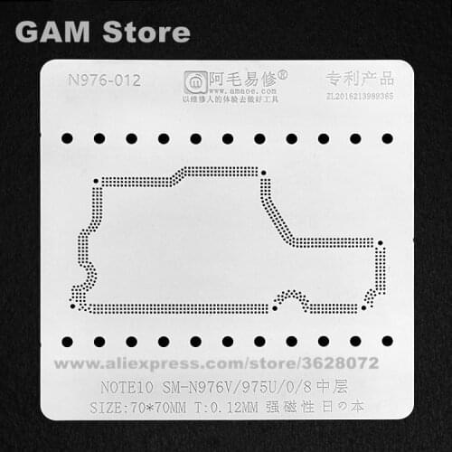 For Samsung Note10 Middle Layer BGA Stencil SM-N976V 975U 0 N976V 975U Reballing Solder Tin Plant Net Amaoe Square Hole