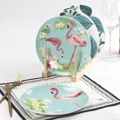Europe Bone China Dinner Plates Ceramic round plate Creative Porcelain Dessert Plate Steak Salad Snack Cake Plates Tableware