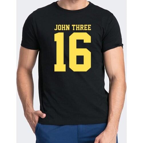 Hot Sale Slogan Ohn 16 Letters Printed Man Tops Christian Bible Verse Cotton Summer Fashion Loose Tee O Neck Casual Short-sleev