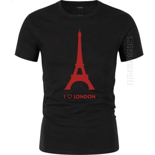 Mens T-shirts I Love London Funny Paris Tower Romantic Design Fashion Cotton Men O Neck T Shirt EU Size Male Tshirt