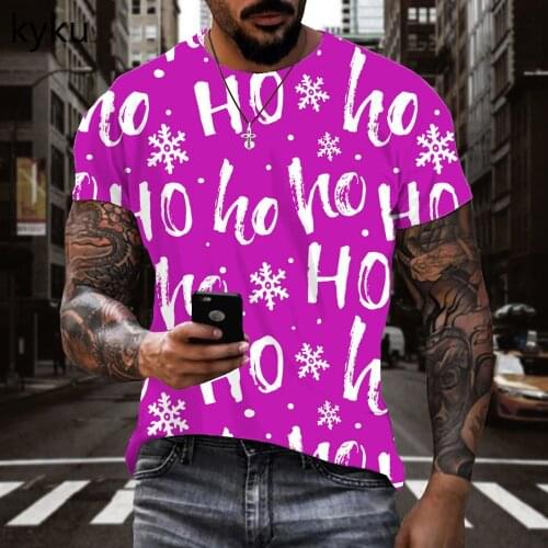 KYKU Letter T-shirt Men Harajuku Anime Clothes Purple Tshirt Printed Hip Hop Funny T shirts Mens Clothing summer Printed Slim