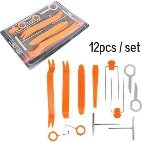 4pcs 12pcs/set Remover Removal Puller Pry Tool Car Door Panel Trim Upholstery Retaining Clip Plier Tool Hand Tool Set