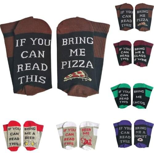 Custom Wine Socks If You Can Read This Bring Me A Glass Of Wine Socks Autumn Spring Fall 2020 New Christmas Sock Dropshipping
