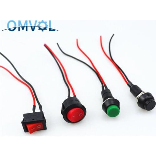 Push button switch small car circuit wire speaker electrical mini boat shape round line