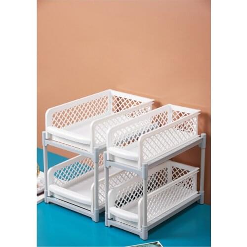 Luminescent Stone Kitchen Table Top Pull Multi-layer Arrangement Frame Plastic Hollow Drawer Storage Rack