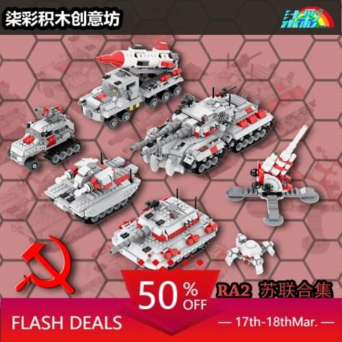 MOC Red Police Assembled Building Blocks Soviet Unit Collection Apocalypse Tank World War II Red Alert Model