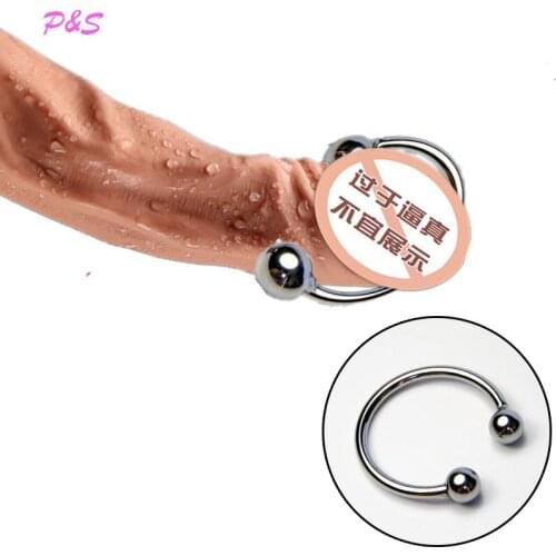 Male Stainless Steel Penis Ring ,Beaded Glan Stimulating Cock Ring Erection Enhancement Adult Sex Toys For Men,Time Delay Ring