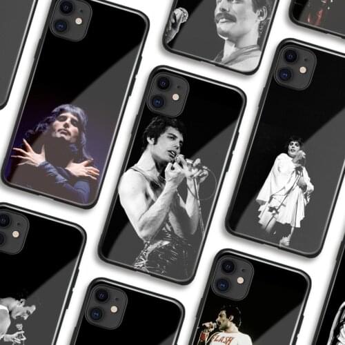 Freddie Mercury Soft Silicone Tempered Glass For IPhone SE 6s 7 8 Plus X XR XS 11 Pro Max Phone Case Cover Shell