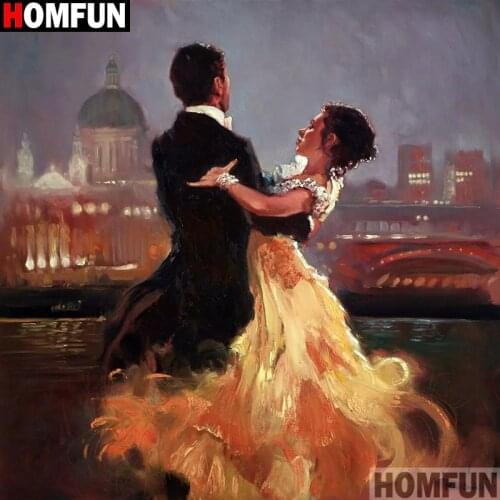 HOMFUN Full Square/Round Drill 5D DIY Diamond Painting "Couple dancing" 3D Embroidery Cross Stitch 5D Decor Gift A13509