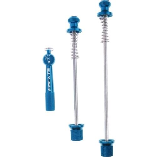 Anti Theft Skewers Set Bicycle Wheel Hub Front and Rear Quick Release Skewers Lever Axle with Locking Keys 145/183mm 4 Colors