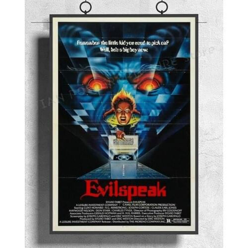 NJ422 EVILSPEAK Movie Horror Big Box VHS Wall Sticker Silk Poster Art Home Decoration