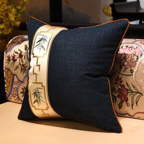 New Chinese style pillow cover simple mahogany sofa cushion cover living room bedroom bedside large back without core waist