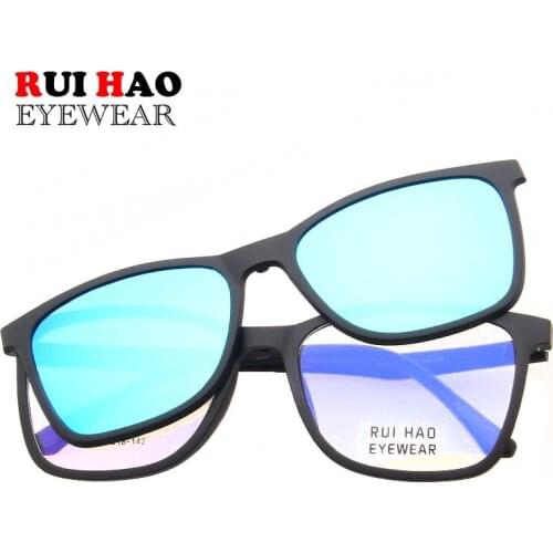 Optical Eyeglasses Frame and Clip on Sunglasses Polarized Retro Glasses Frame Design Rui Hao Eyewear Brand