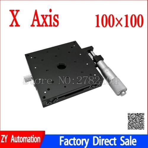 X Axis 100x100 Manual Platform Linear Stages Bearing Tuning Sliding Table Cross Rail X100-L X100-C X100-R