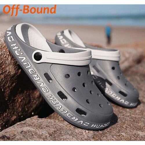 Off-Bound Summer Men Slippers Outdoor Clogs Garden Slippers Beach Sandals Mules Bathroom Loafers Casual Massage Home House Shoes