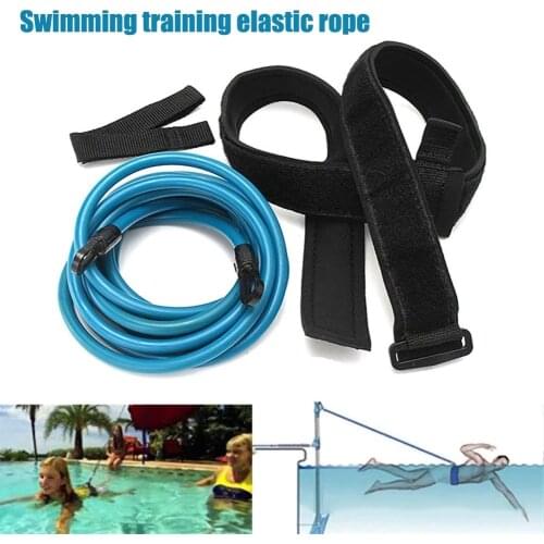 4M Swim Training Belts Resistance Elastic Belt Swimming Exerciser Safety Rope Latex Tubes Pool Adjustable Physical Training