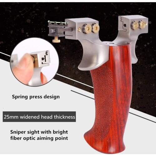 Ejection Slingshot Legend Stainless Steel 304 Ebony Handle Flat Leather Precision Outdoor Hunting Competitive Arrows For Bow