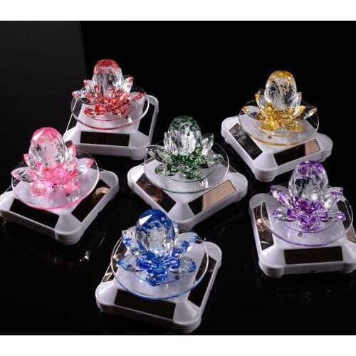 Crystal Glass Lotus Flower Candle Tea Light Holder Buddhist Candlestick Wedding Bar Party Valentines Day Decor