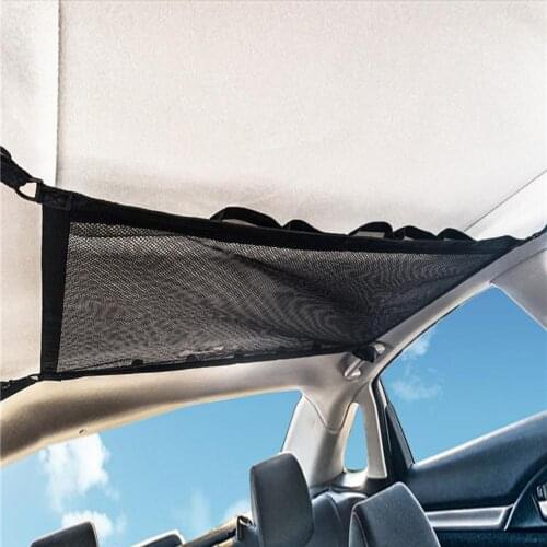 Car Interior Roof Hanging Storage Net Fishing Rod Tackles Mesh Organizer Holder