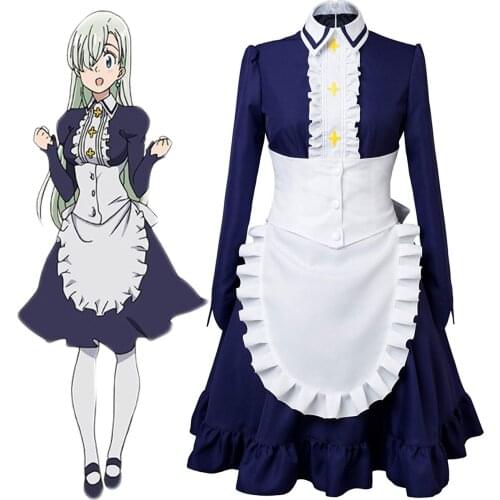 The Seven Deadly Sins Elizabeth Liones Maid Dress Cosplay Costume Custom Made Any Size