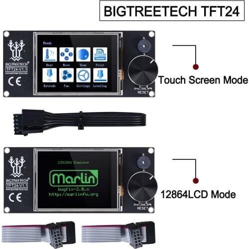 BIGTREETECH TFT24 V1.1 Touch Screen Display 12864LCD 3D Printer Parts VS MKS TFT2.4 For SKR PRO SKR V1.4 turbo Ender 3 upgrade