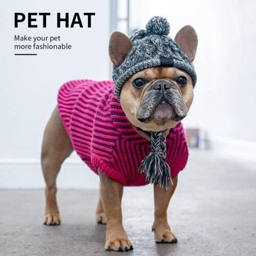 Dog Hats Knitted Autumn and Winter Warm Hats Pet Supplies Woolen Caps Pet Headdresses Cat Cap Dog Birthday Dog Accessories Pet
