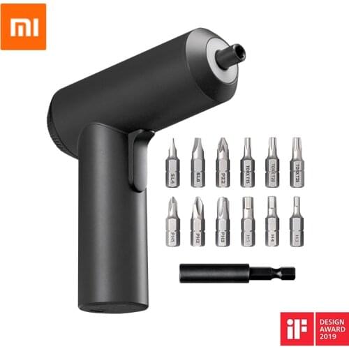 Original Xiaomi Mijia Electric Cordless Screwdriver Rechargable 3.6V 2000mAh Li-ion 5N.m Torque With 12 Pieces S2 Screw Bits