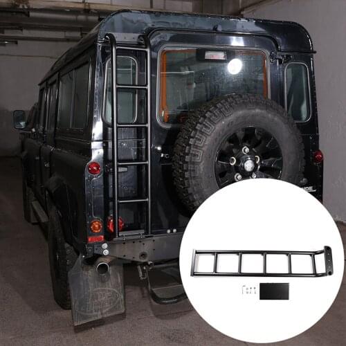 Car styling Alloy Black Car Rear Door Tailgate Roof Climbing Ladder Kit For Land Rover Defender 90 110 2004-2009 Car Accessories