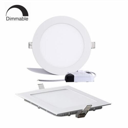 LED Downlight Square Round Lamp 3W 6W 9W 12W 15W 18W Dimmable Ceiling Recessed Bulb AC 85-265V SMD 2835 Panel Light With Driver