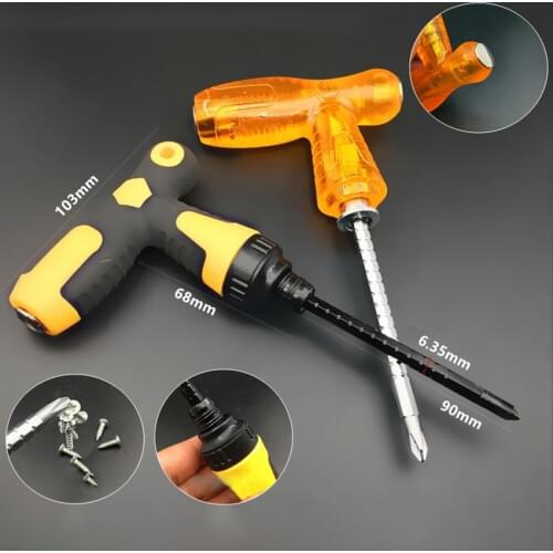 T-type slotted Phillips screwdriver dual-use Multi-function cane ratchet tapped screwdriver magnetic stretched hand tools 2 type