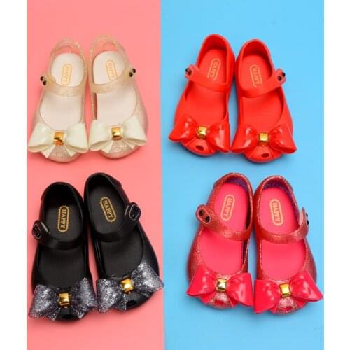 Girls Princess Shoes Kids Sandals Toddlers Baby Girl Sandals Children Flats With Bow-knot For Wedding Party Jelly Shoes Soft Hot