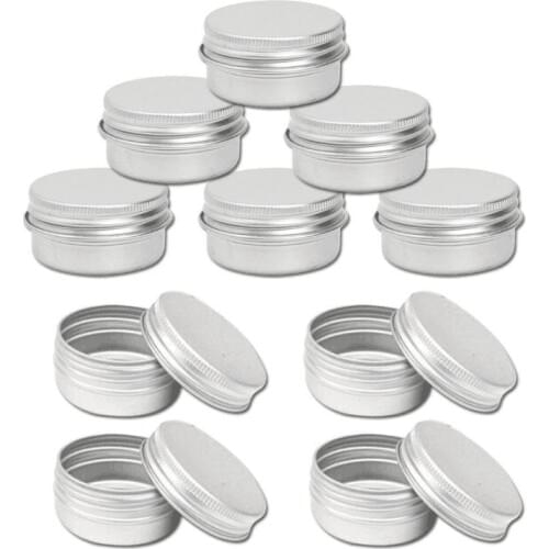 PACK of 25 - 15ml Aluminium Tin Large Make up Candle Pots Capacity Empty Big Cosmetic/Candle/Spice Pots/Hair Product/Sweet Tin J