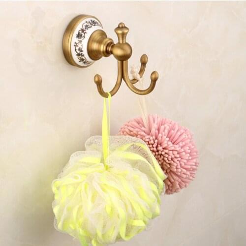 Vintage Robe Hook Bathroom Accessories Antique Brass Finish Coat Hook