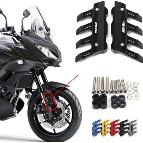 With Logo For KAWASAKI ER6N ER-6N Motorcycle Mudguard Front Fork Protector Guard Block Front Fender Anti-fall Slider Accessories