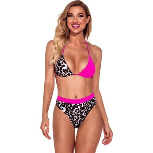 New Split Sexy 2 Piece Set Women Swimsuit Double Spell Color Triangle Sexy Bikini Set Swimsuit Fashion Swimsuit for Women Gifts