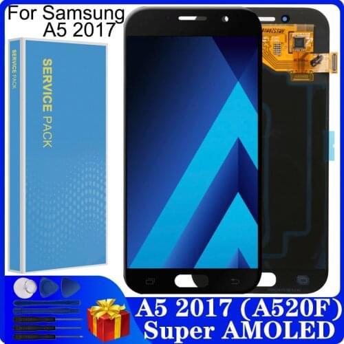 5.2"SUPER AMOLED A520 LCD For Samsung Galaxy A5 2017 A520 A520F SM-A520F LCD Display Touch Screen Digitizer Assembly Replacement