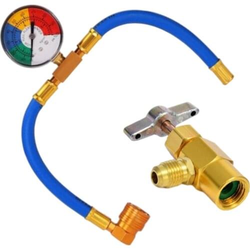 1/2" AC Charge Hose with Gauge Refrigerant Kit Conditioning Car Car Car