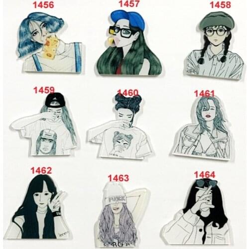 1 PC Fashion youth Acrylic Brooch Collar Pins Brooches Jeans Shirt Handbag Badges on Backpack Clothes Cartoon Pin