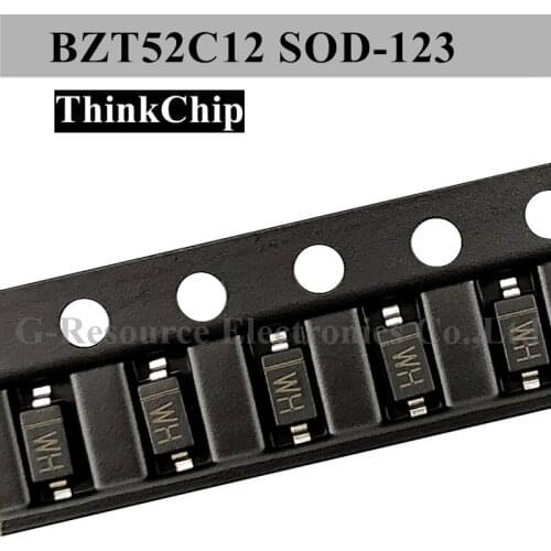 100pcs) BZT52C12 SOD-123 SMD 1206 Voltage Stabilized Diode 12V (Marking WH)