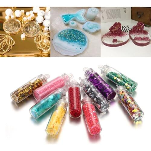 12bottles Flash Sequins Powder UV Resin Epoxy Molds Jewelry Fillings Glitter Sequin Nail Art Epoxy Mold For DIY Jewelry Making