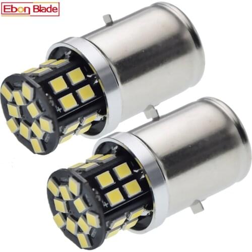 2 x BA20S Led Motorcycle Headlight 2835 Moto 30 SMD Motorbike Car Bulbs Light 6000K Scooter Moped ATV Bike Head Lamp 6V 12V 24V